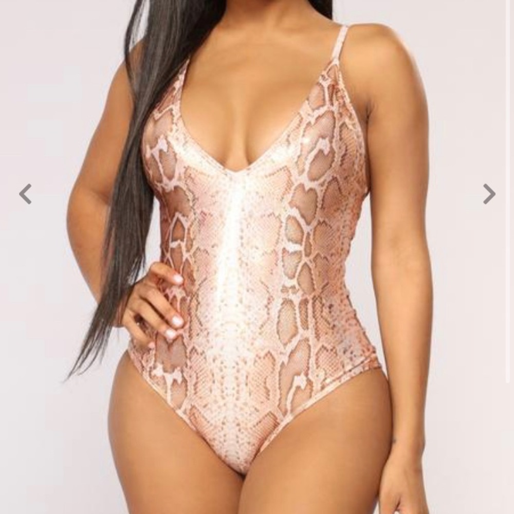 Fashion Nova snake print one piece swimsuit
